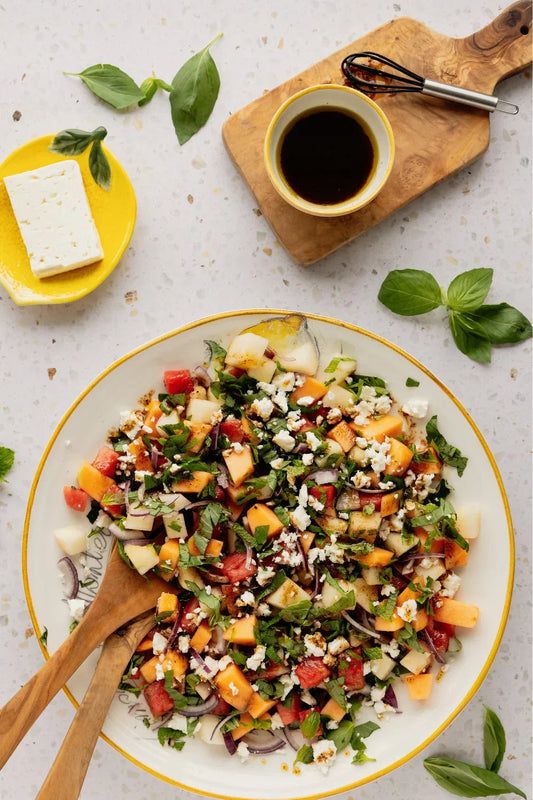 Melonensalat mit Wassermelonenessig - oilvinegar.ch