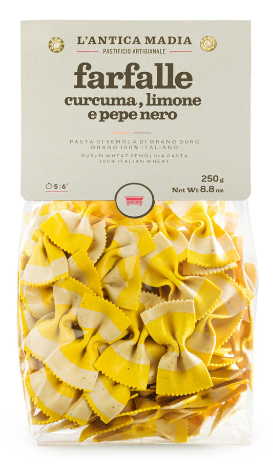 Farfalle Curcuma, Limone e Pepe nero 250 g - oilvinegar.ch