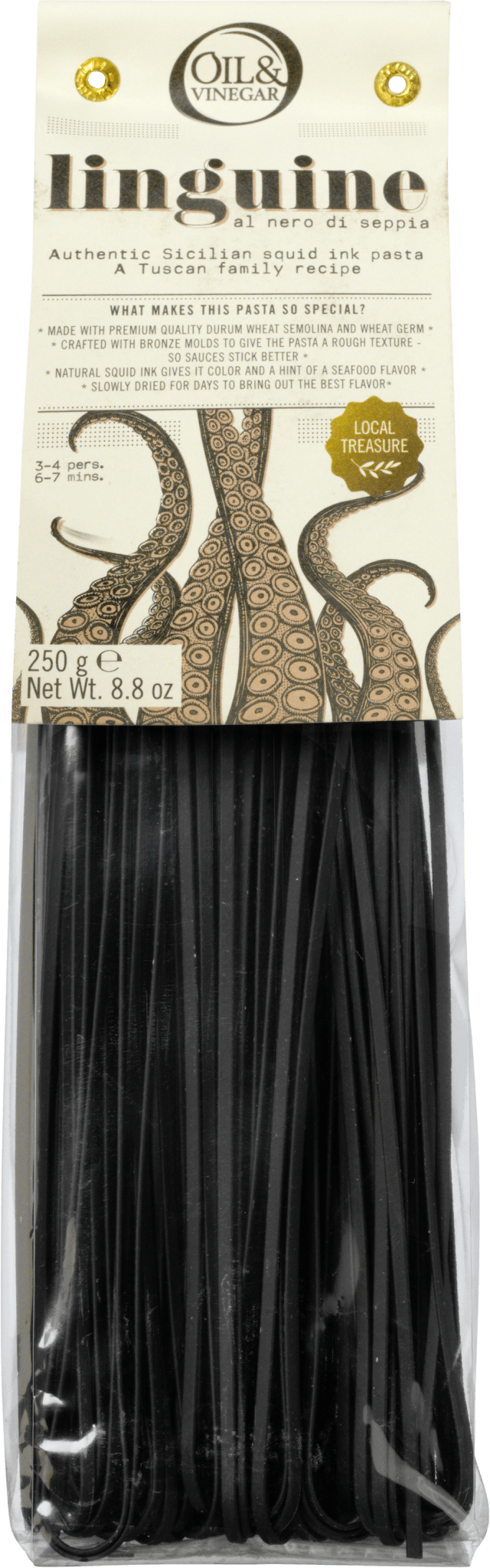 Linguine al nero di seppia 250 g - oilvinegar.ch