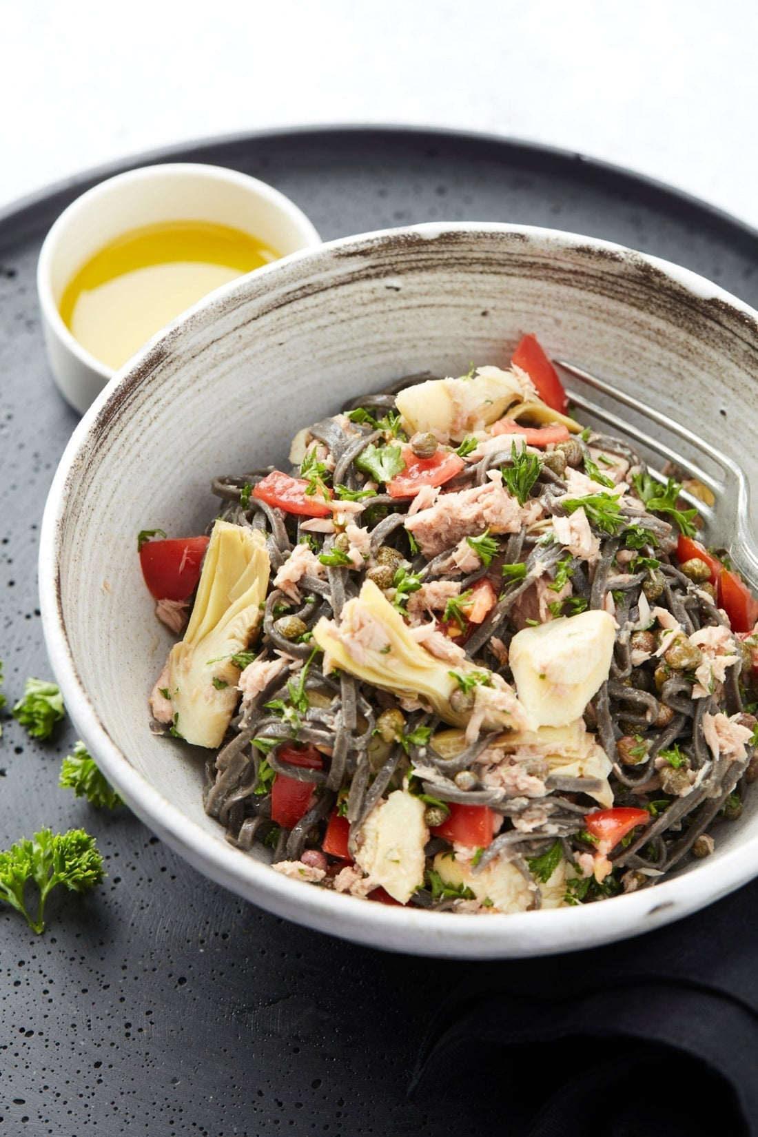 Leichte Pasta mit Thunfisch und Kapern - oilvinegar.ch