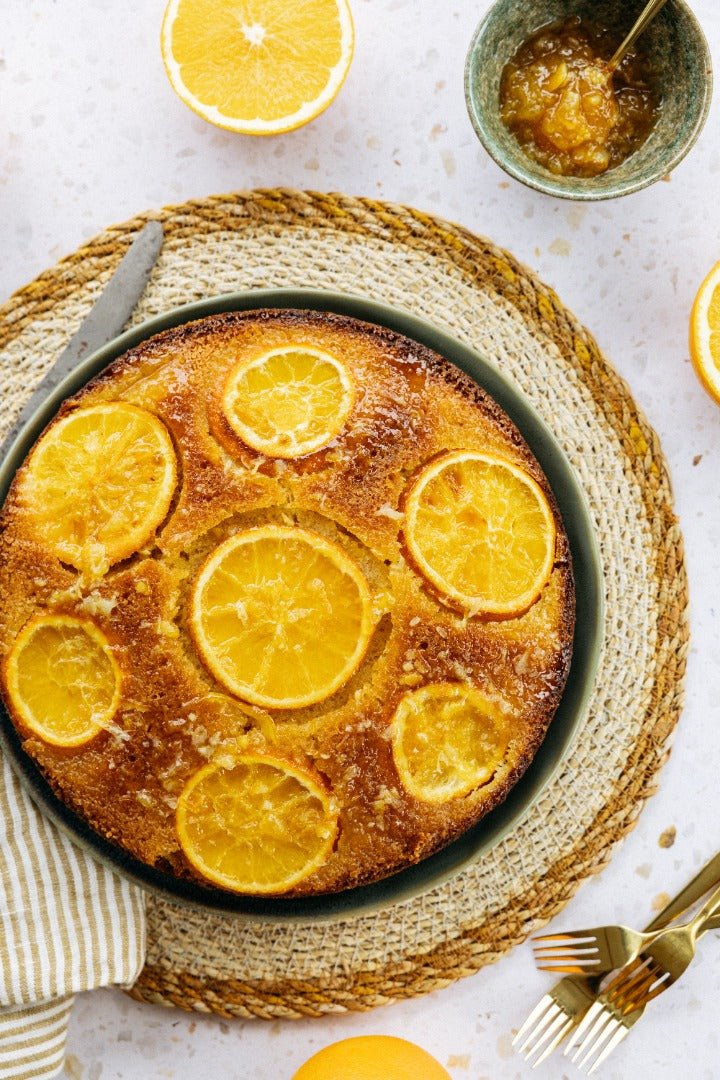 Upside-Down Orangen-Olivenöl-Kuchen - oilvinegar.ch