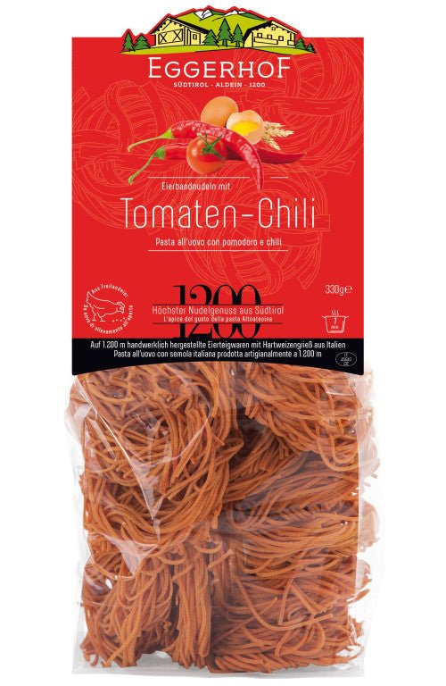 Eierbandnudeln mit Tomaten-Chilli - oilvinegar.ch