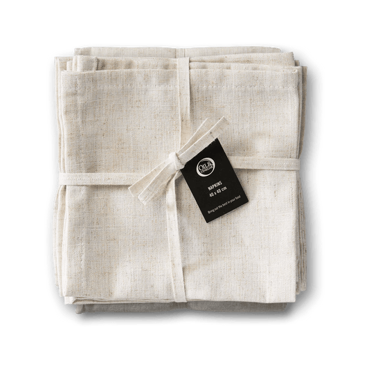 Melin Serviette Natur - 40x40 cm - Set mit 4 Stück - oilvinegar.ch